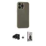 Pilelistore™ İphone 15 Pro Max Kılıf Atlas Minimal Prime - Siyah Bilvis Hayalet Cam Ekran Koruyucu + Raze Metal Kamera L