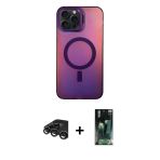 Pilelistore™ İphone 15 Pro Max Kılıf Doruk Klasik Prime - Siyah 360 Mat Full Body Arka Koruyucu + Raze Metal Kamera Lens