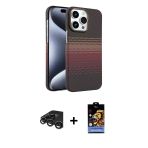 Pilelistore™ İphone 15 Pro Max Kılıf Doruk Serisi - Siyah Buffer Hayalet Cam Ekran Koruyucu + Raze Metal Kamera Lens - T