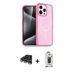 Pilelistore™ İphone 15 Pro Max Kılıf Eksen Doku Koleksiyonu - Siyah Bilvis Hayalet Cam Ekran Koruyucu + Raze Metal Kamer