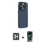 Pilelistore™ İphone 15 Pro Max Kılıf Eksen Işık Prime - Siyah 360 Mat Full Body Arka Koruyucu + Pvd Metal Kamera Lens -