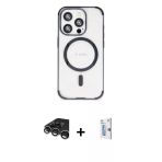 Pilelistore™ İphone 15 Pro Max Kılıf Eksen Klasik Koleksiyonu - Siyah Bilvis 0.18Mm Plus Cam Ekran Koruyucu + Raze Metal