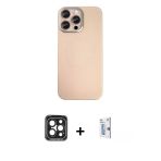 Pilelistore™ İphone 15 Pro Max Kılıf Eksen Prime - Siyah Bilvis 0.18Mm Plus Cam Ekran Koruyucu + Pvd Metal Kamera Lens -