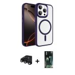 Pilelistore™ İphone 15 Pro Max Kılıf Kıvılcım Prime - Şeffaf 360 Full Body Arka Koruyucu + Raze Metal Kamera Lens - Sh