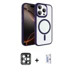 Pilelistore™ İphone 15 Pro Max Kılıf Kıvılcım Prime - Siyah Bilvis 0.18Mm Plus Cam Ekran Koruyucu + Pvd Metal Kamera Len