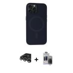 Pilelistore™ İphone 15 Pro Max Kılıf Kutup Serisi - Siyah Vanessa Magic Hayalet Cam + Raze Metal Kamera Lens - Gs
