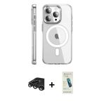 Pilelistore™ İphone 15 Pro Max Kılıf Nova Doku - Şeffaf Pasifik Cam Ekran Koruyucu + Raze Metal Kamera Lens - Tmgı