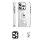 Pilelistore™ İphone 15 Pro Max Kılıf Nova Doku - Siyah Bilvis 0.18Mm Plus Cam Ekran Koruyucu + Pvd Metal Kamera Lens - L