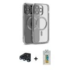 Pilelistore™ İphone 15 Pro Max Kılıf Nova Işık Özel Seri - Siyah Polymer Nano Ekran Koruyucu + Raze Metal Kamera Lens -