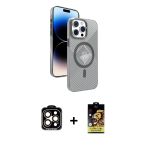 Pilelistore™ İphone 15 Pro Max Kılıf Nova Modern Prime - Siyah Buffer Cam Ekran Koruyucu + Pvd Metal Kamera Lens - Tu