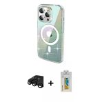 Pilelistore™ İphone 15 Pro Max Kılıf Odak Modern Serisi - Siyah Polymer Nano Ekran Koruyucu + Raze Metal Kamera Lens - S
