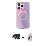 Pilelistore™ İphone 15 Pro Max Kılıf Pusula Form - Siyah Bilvis 3D Mat Cam Ekran Koruyucu + Raze Metal Kamera Lens - Gs