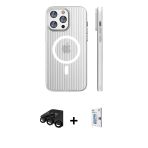 Pilelistore™ İphone 15 Pro Max Kılıf Pusula Minimal Koleksiyonu - Siyah Bilvis 0.18Mm Plus Cam Ekran Koruyucu + Raze Met