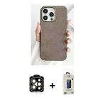 Pilelistore™ İphone 15 Pro Max Kılıf Pusula Modern - Siyah Bilvis Hayalet Cam Ekran Koruyucu + Pvd Metal Kamera Lens - T