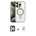 Pilelistore™ İphone 15 Pro Max Kılıf Siluet Çizgi Serisi - Siyah Bilvis 0.18Mm Plus Cam Ekran Koruyucu + Pvd Metal Kamer