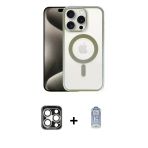 Pilelistore™ İphone 15 Pro Max Kılıf Siluet Çizgi Serisi - Siyah Joko Magic 5D Cam + Pvd Metal Kamera Lens - Gs