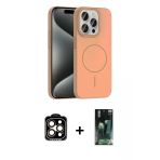 Pilelistore™ İphone 15 Pro Max Kılıf Siluet Doku Özel Seri - Şeffaf 360 Full Body Arka Koruyucu + Pvd Metal Kamera Lens