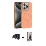 Pilelistore™ İphone 15 Pro Max Kılıf Siluet Doku Özel Seri - Siyah Bilvis Hayalet Cam Ekran Koruyucu + Raze Metal Kamera