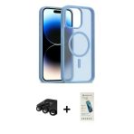 Pilelistore™ İphone 15 Pro Max Kılıf Siluet Minimal Prime - Şeffaf Pasifik Cam Ekran Koruyucu + Raze Metal Kamera Lens -