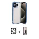 Pilelistore™ İphone 15 Pro Max Kılıf Vadi Minimal - Siyah Bilvis Hayalet Cam Ekran Koruyucu + Pvd Metal Kamera Lens - Gs