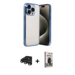 Pilelistore™ İphone 15 Pro Max Kılıf Vadi Minimal - Siyah Bilvis Hayalet Cam Ekran Koruyucu + Raze Metal Kamera Lens - T