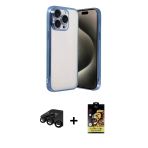 Pilelistore™ İphone 15 Pro Max Kılıf Vadi Minimal - Siyah Buffer Cam Ekran Koruyucu + Raze Metal Kamera Lens - Sh