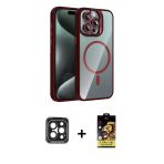 Pilelistore™ İphone 15 Pro Max Kılıf Yadigar Asil Koleksiyonu - Siyah Buffer Cam Ekran Koruyucu + Pvd Metal Kamera Lens
