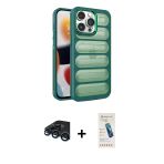 Pilelistore™ İphone 15 Pro Max Kılıf Yadigar Doku Özel Seri - Şeffaf Pasifik Cam Ekran Koruyucu + Raze Metal Kamera Lens