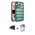 Pilelistore™ İphone 15 Pro Max Kılıf Yadigar Doku Özel Seri - Siyah Bilvis 5İn1 3D Magic Cam Ekran Koruyucu + Raze Metal