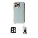 Pilelistore™ İphone 15 Pro Max Kılıf Yankı Serisi - Siyah Bilvis Hayalet Cam Ekran Koruyucu + Pvd Metal Kamera Lens - Sh