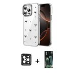 Pilelistore™ İphone 15 Pro Max Kılıf Yörünge Form - Siyah 360 Mat Full Body Arka Koruyucu + Pvd Metal Kamera Lens - Sh
