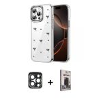 Pilelistore™ İphone 15 Pro Max Kılıf Yörünge Form - Siyah Bilvis Hayalet Cam Ekran Koruyucu + Pvd Metal Kamera Lens - Lt