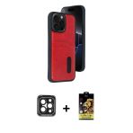 Pilelistore™ İphone 15 Pro Max Kılıf Yörünge Işık Serisi - Siyah Buffer Cam Ekran Koruyucu + Pvd Metal Kamera Lens - Sh