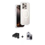 Pilelistore™ İphone 15 Pro Max Kılıf Zirve Klasik Prime - Siyah Vanessa Magic Hayalet Cam + Raze Metal Kamera Lens - Gs