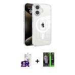 Pilelistore™ İphone 16 Kılıf Doruk Doku Özel Seri - Şeffaf 360 Full Body Arka Koruyucu + Bilvis Titan Kamera Lens - Gs