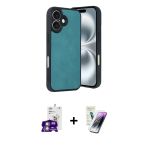 Pilelistore™ İphone 16 Kılıf Kıvılcım Işık Serisi - Şeffaf Pasifik Cam Ekran Koruyucu + Bilvis Titan Kamera Lens - Gs