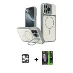 Pilelistore™ İphone 16 Pro Max Kılıf İz Modern Prime - Şeffaf 360 Full Body Arka Koruyucu + Pvd Metal Kamera Lens - Gs