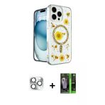 Pilelistore™ İphone 16 Pro Max Kılıf Kozmos Doku - Şeffaf 360 Full Body Arka Koruyucu + Pers Alüminyum Kamera Lens - Gs