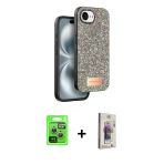 Pilelistore™ İphone 16E Kılıf Vadi Klasik Serisi - Siyah Bilvis 3D Cam Ekran Koruyucu + Raze Metal Kamera Lens - Gs