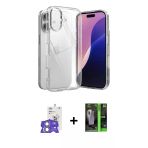 Pilelistore™ İphone 17 Kılıf Zirve Doku - Siyah 360 Mat Full Body Arka Koruyucu + Bilvis Titan Kamera Lens - Gs