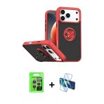 Pilelistore™ İphone 17 Pro Kılıf Yörünge Çizgi - Siyah 3D Antistatik Cam Ekran Koruyucu + Raze Metal Kamera Lens - Gs