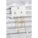 Pilelistore Kelebek Model Gold Renk Pirinç Sallantılı Kadın Küpe - Tj-Bkp11457