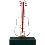 pilelistore Obje Gitar Ahşap Standlı Biblo Dekoratif Ev Ofis Hediyelik