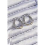 pilelistore Pirinç Gold Gümüş Renkli Oval Çoklu Görünümlü Küpe - TJ-BKP9223