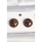 pilelistore Pirinç Gold Renk 3D Daire Leopar Model Kadın Küpe - TJ-BKP10347