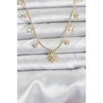 pilelistore Pirinç Gold Renk Güneş Model Kadın Kolye - TJ-BKO10645
