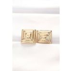pilelistore Pirinç Gold Renk Kare Form Küpe - TJ-BKP8879