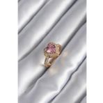pilelistore Pirinç Gold Renk Pembe Zirkon Taşlı Charm Kalp Model Kadın Yüzük - TJ-BYK2951