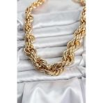 pilelistore Pirinç Gold Renk Sarmal Halat Model Kadın Kolye - TJ-BKO10634