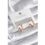 pilelistore Pirinç Gold Renk Zirkon Taşlı Halka Model Kadın Küpe - TJ-BKP8340